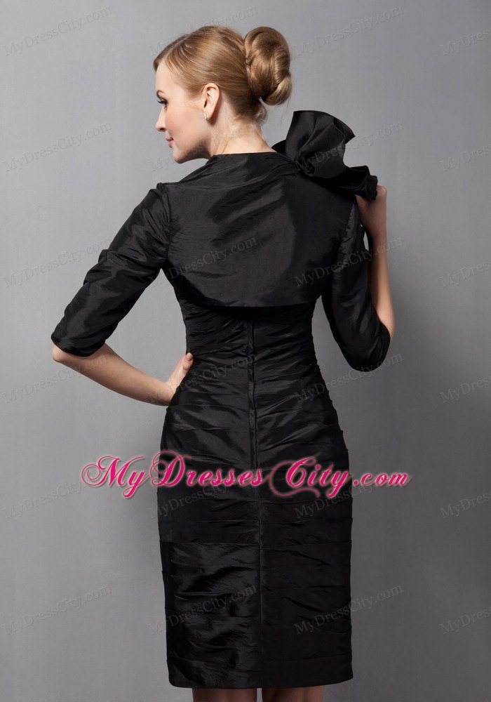 Cheap Straps Ruching Sheathy Lil Black Dress with Jacket