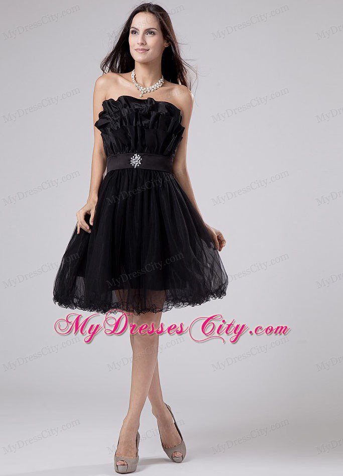 Lovely Princess Strapless Mini-length Beaded Little Black Dresses