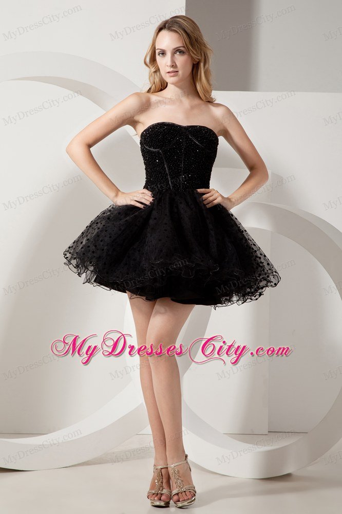 Fabulous Beaded Strapless A-line Short Little Black Dresses