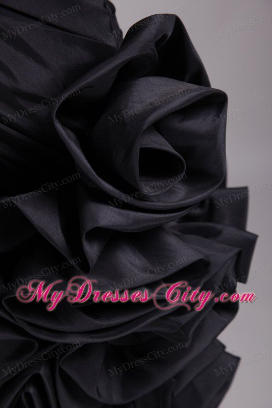 Sweetheart Flowery Beaded Black Party Dress Wholesale Price