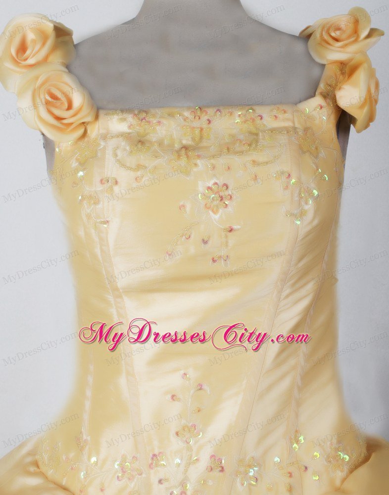 Beading Flowers Pick-ups Square Beauty Pageants Dresses