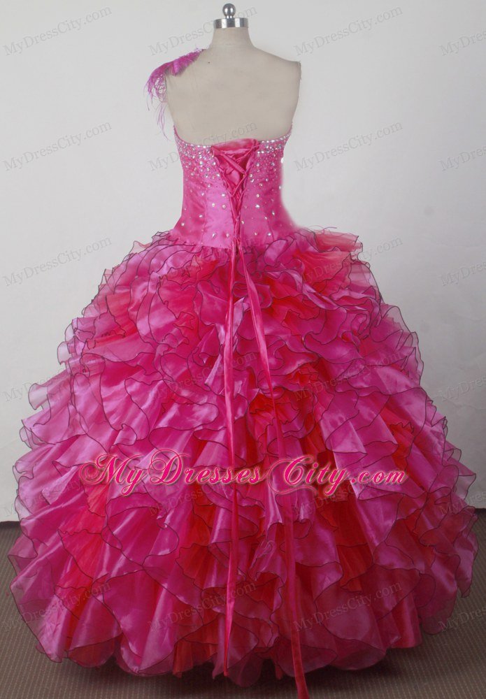 Strapless Little Girl Pageant Dress Characterized by Beaded Ruffles