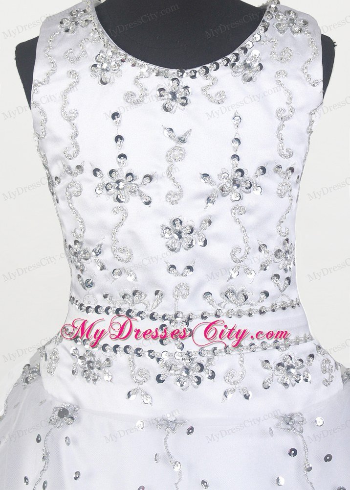 Beading Ball Gown Scoop with Straps Little Gril Pageant Dress