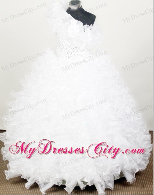 Snow White Waving Ruffles Little Girl Pageant Dresses