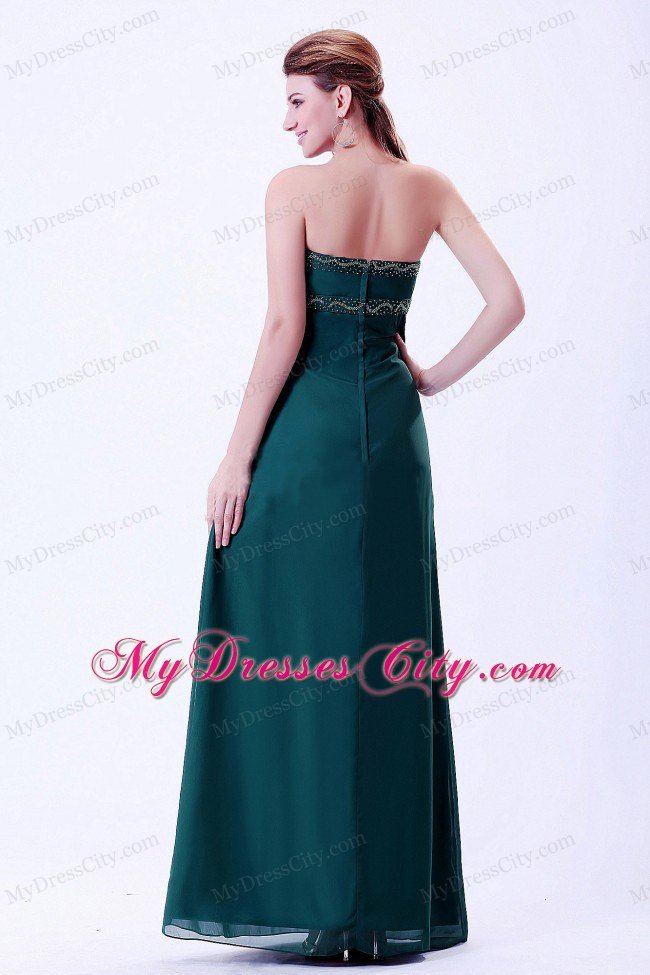 Long Strapless Ruching Evening Maxi Dresses with Beading