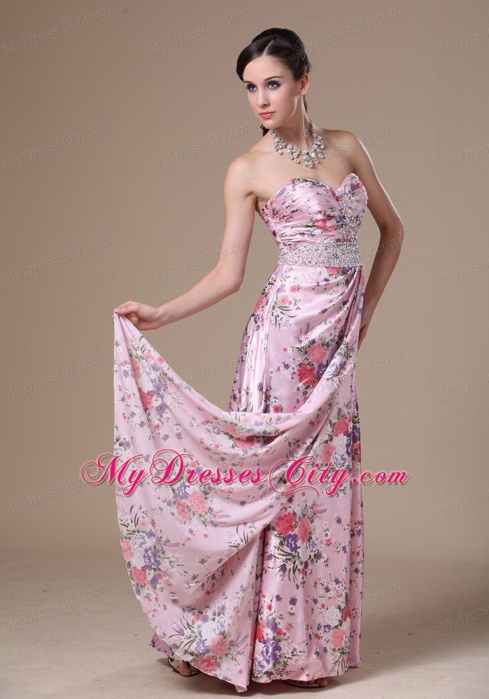 Beaded Sweetheart 2013 Printed Prom Maxi Dress Floor-length