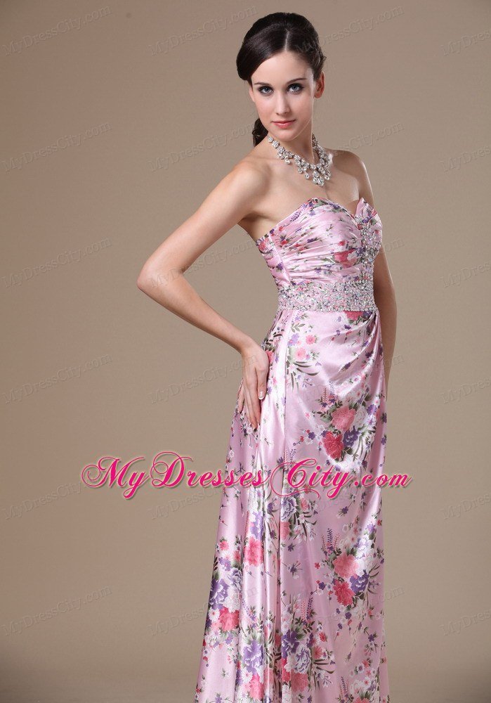 Beaded Sweetheart 2013 Printed Prom Maxi Dress Floor-length