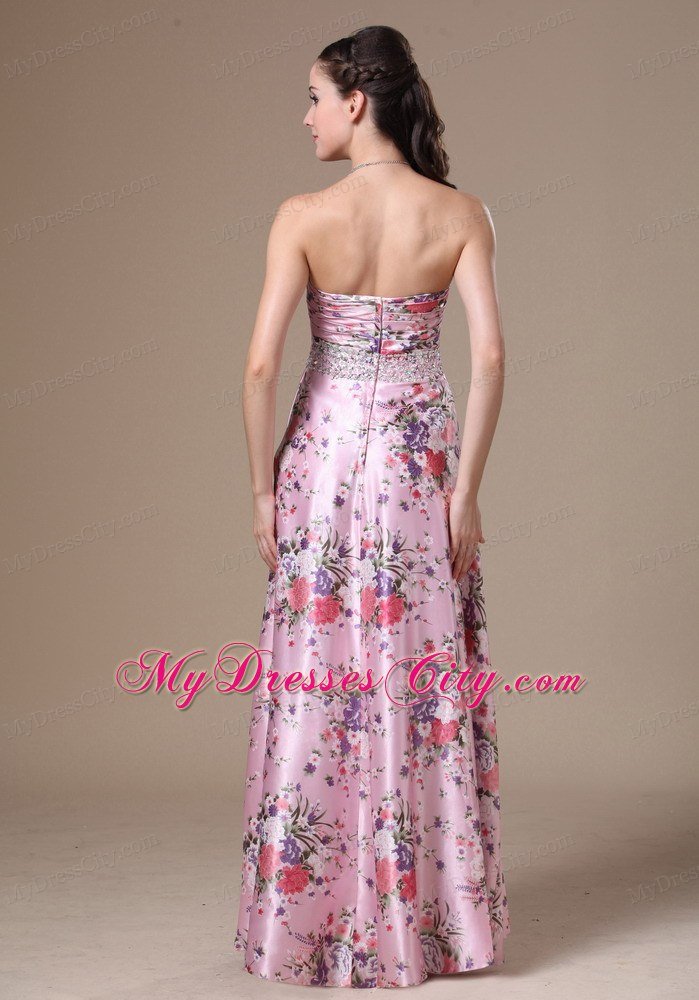 Beaded Sweetheart 2013 Printed Prom Maxi Dress Floor-length