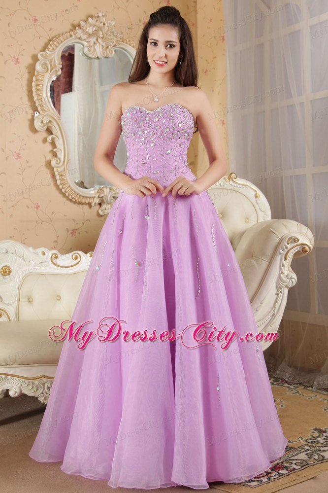 Beading Lavender A-line Sweetheart Quinceanera Dress Prom