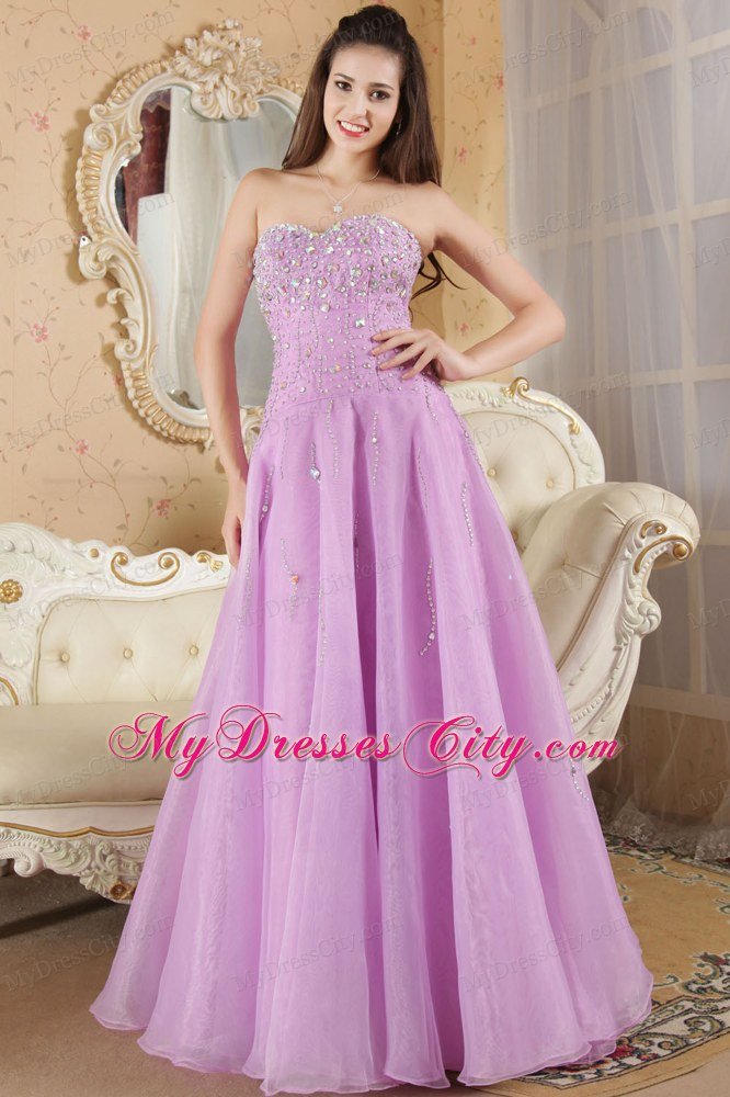 Beading Lavender A-line Sweetheart Quinceanera Dress Prom