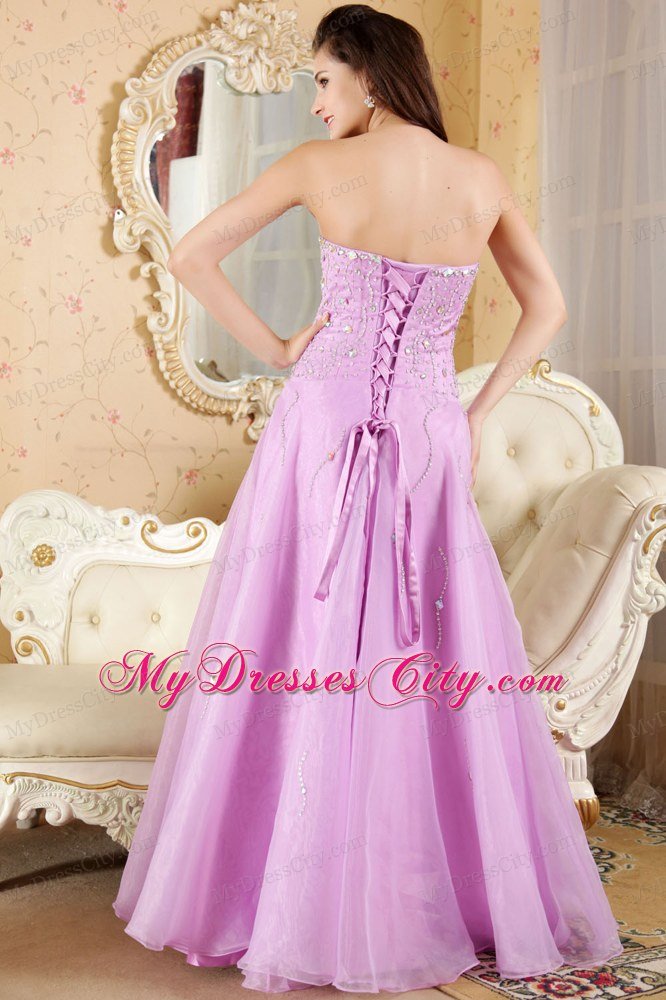 Beading Lavender A-line Sweetheart Quinceanera Dress Prom