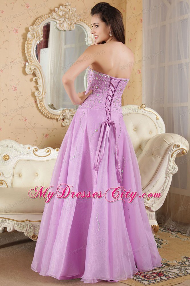 Beading Lavender A-line Sweetheart Quinceanera Dress Prom