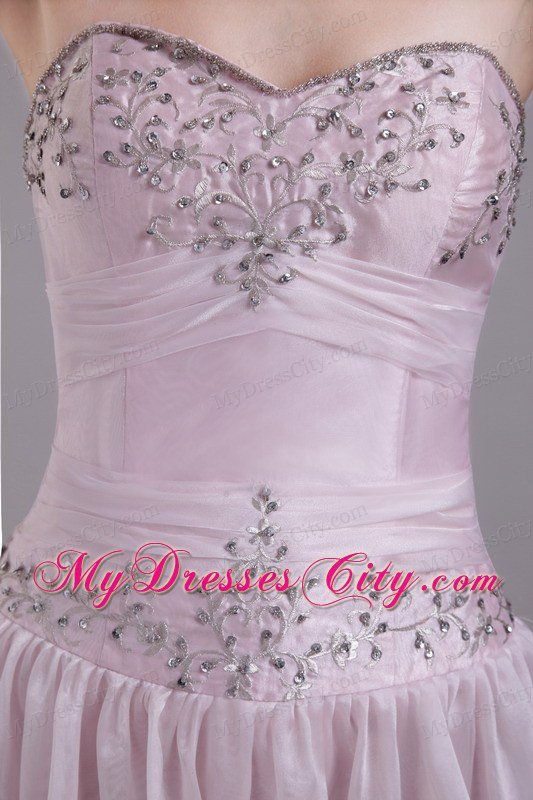 Empire Sweetheart Floor-length Beading Prom Dress in Baby Pink