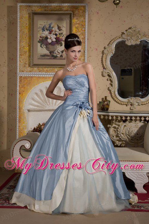 Light Blue and Light Yellow Quinceanera Dress for Prom Beading