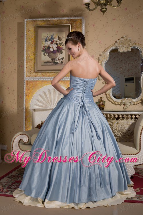 Light Blue and Light Yellow Quinceanera Dress for Prom Beading