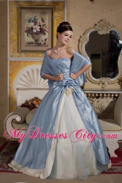 Light Blue and Light Yellow Quinceanera Dress for Prom Beading