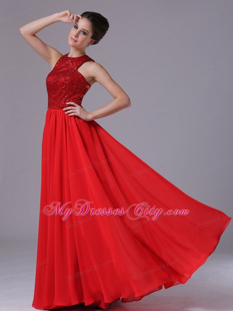 Empire High-neck Paillette Chiffon 2013 Prom Dresses for Girls