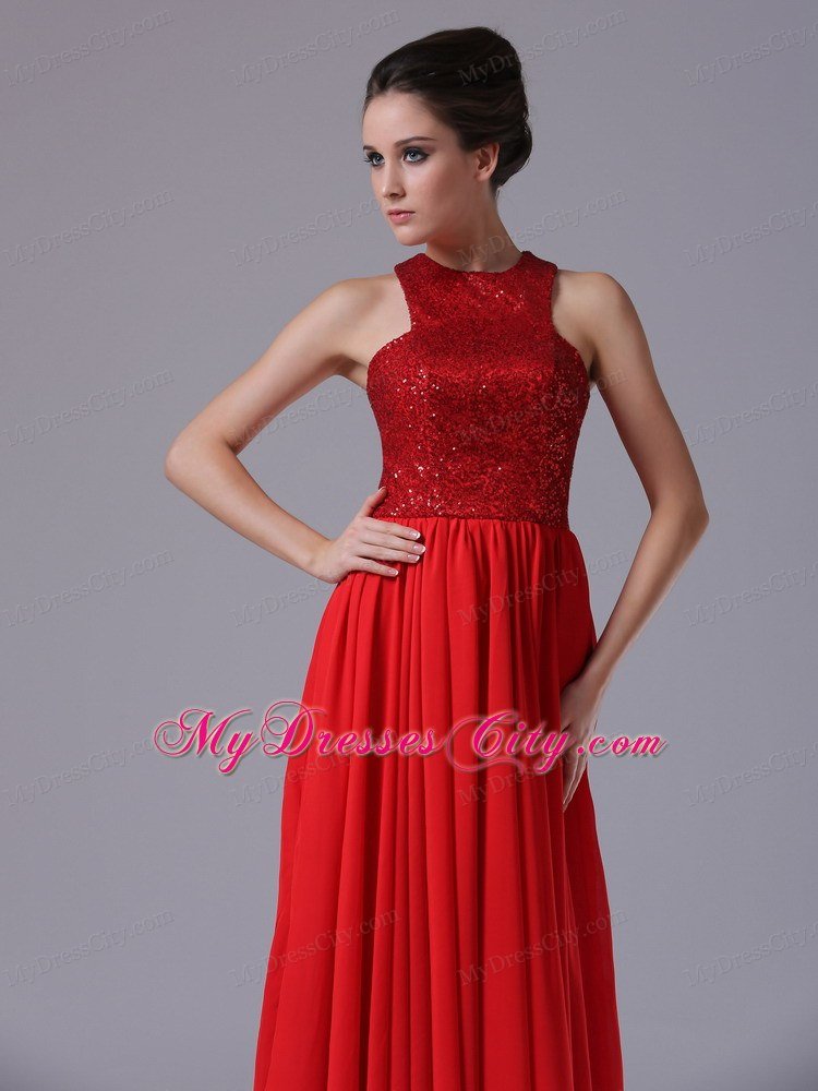 Empire High-neck Paillette Chiffon 2013 Prom Dresses for Girls