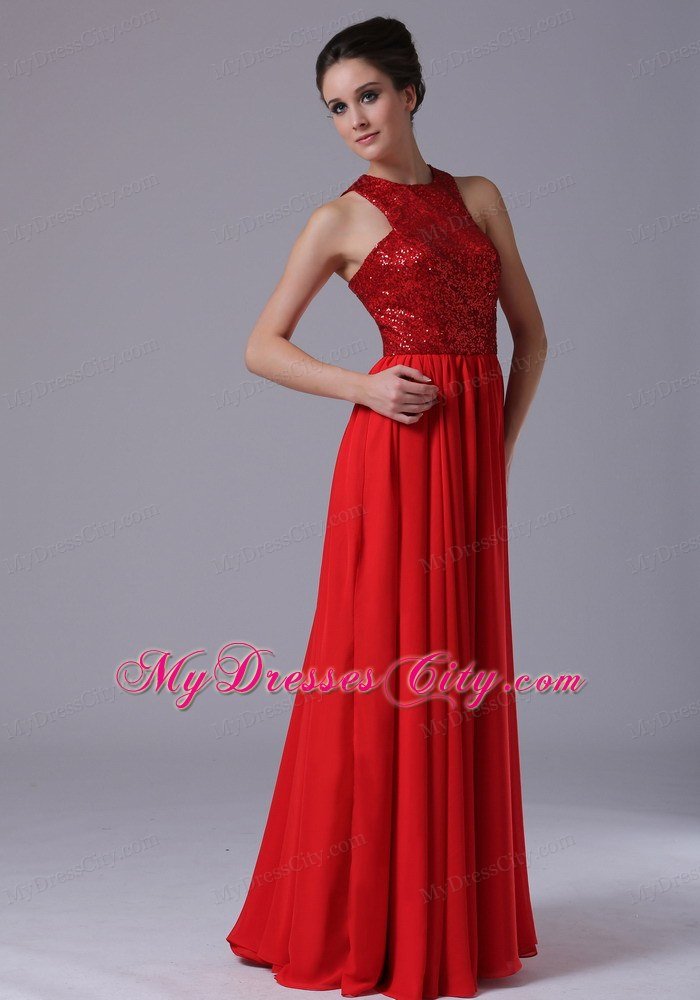 Empire High-neck Paillette Chiffon 2013 Prom Dresses for Girls