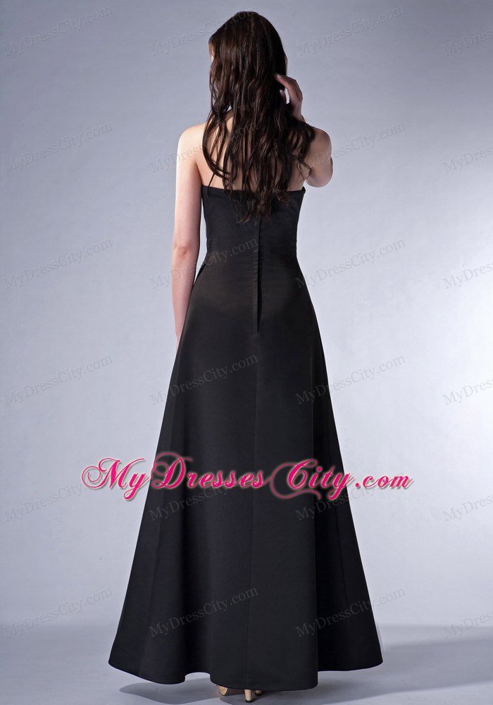 Simple Ankle-length Halter Chiffon and Satin Prom Dresses for Women