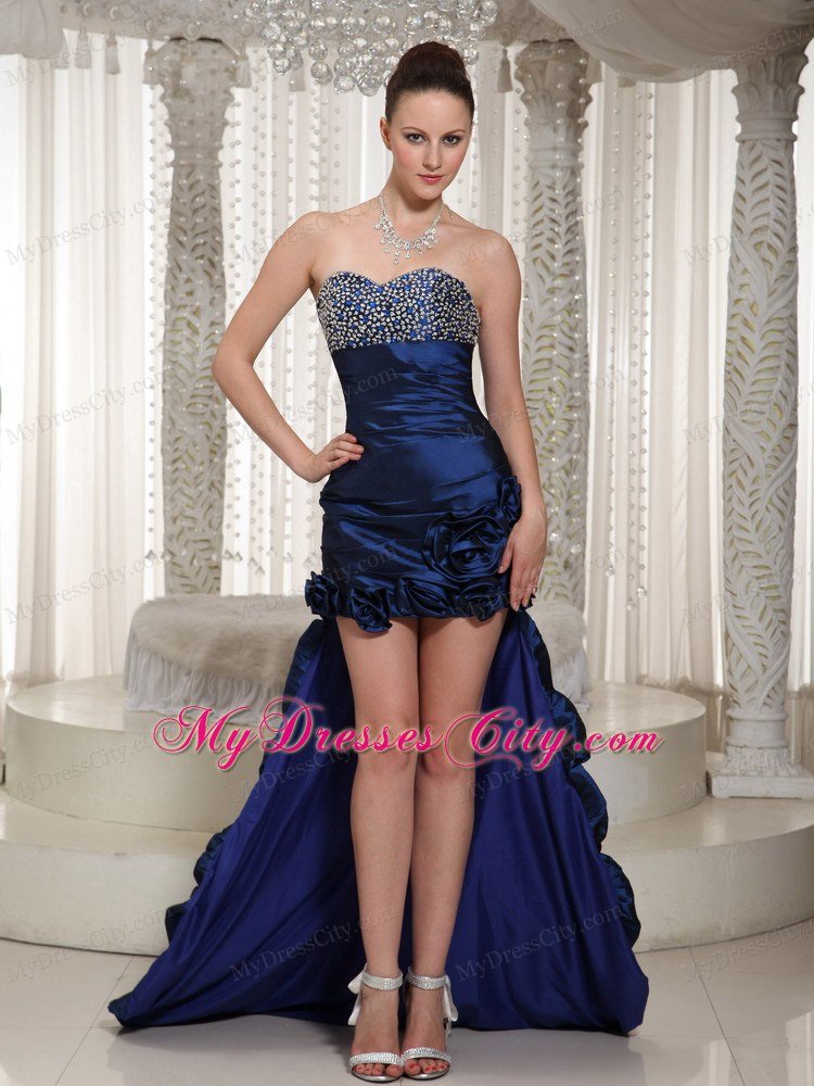 Royal Sweetheart Prom Dress With Hand Made Flowers