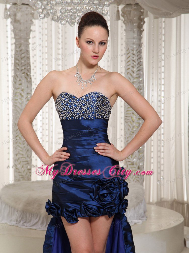 Royal Sweetheart Prom Dress With Hand Made Flowers