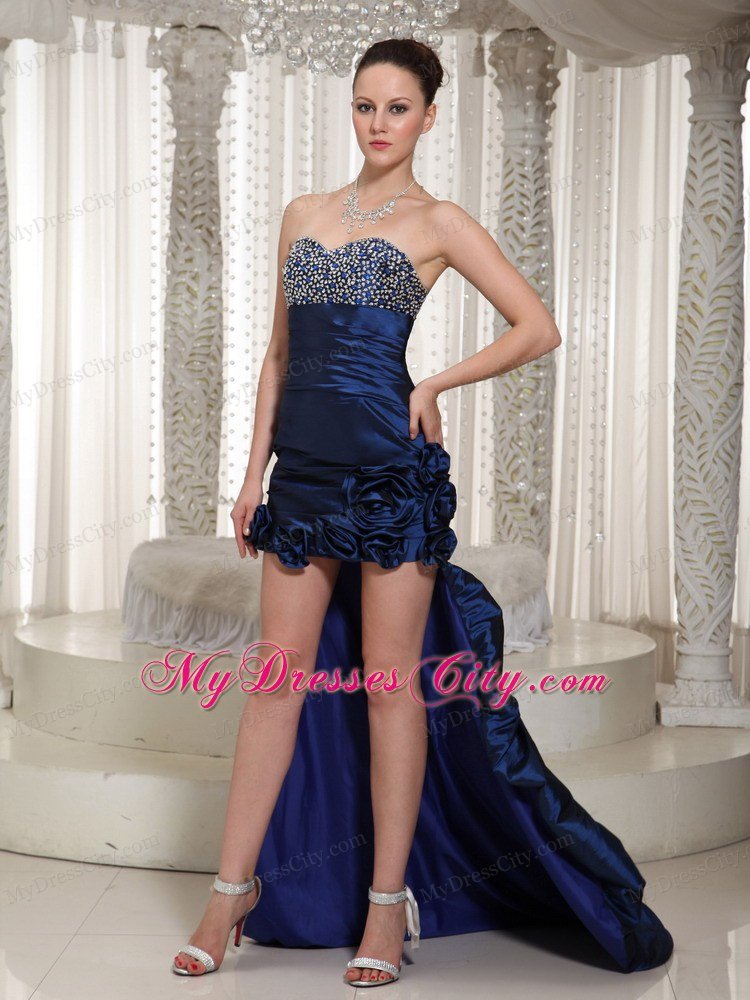 Royal Sweetheart Prom Dress With Hand Made Flowers