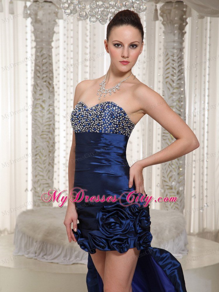 Royal Sweetheart Prom Dress With Hand Made Flowers