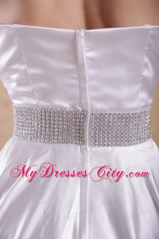 Ivory Empire Sweetheart Beaded Decorate Waist Prom Dress