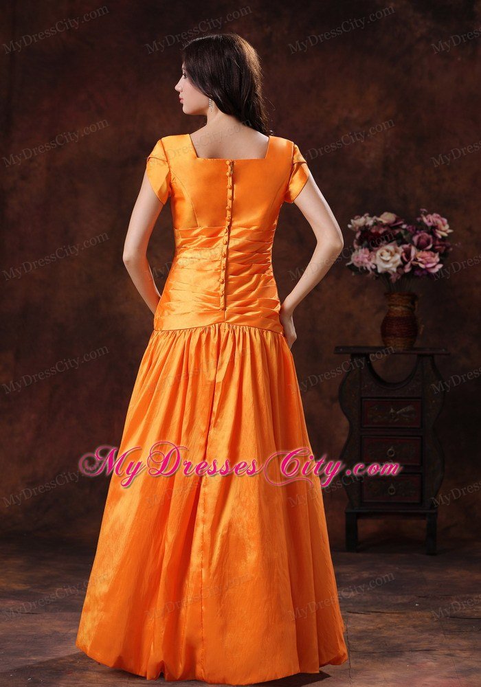 2013New Style Orange Square Neck Prom Dress with Bowknot