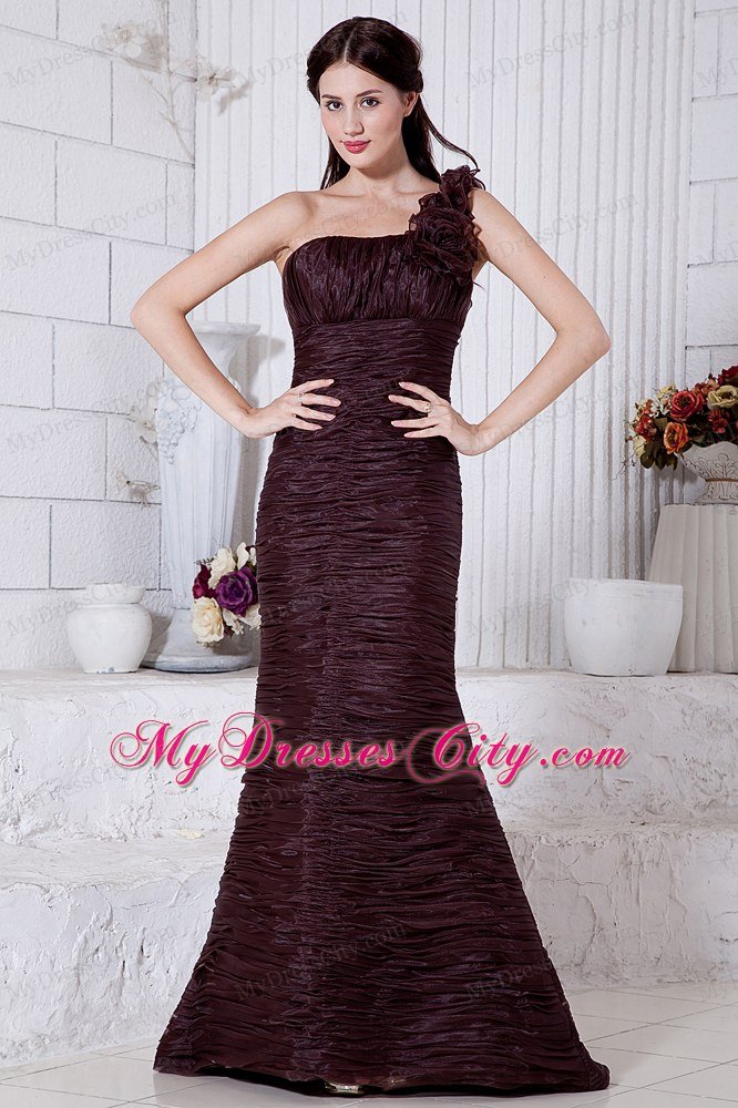 Elegant Mermaid One Shoulder Burgundy Prom Dress for Women