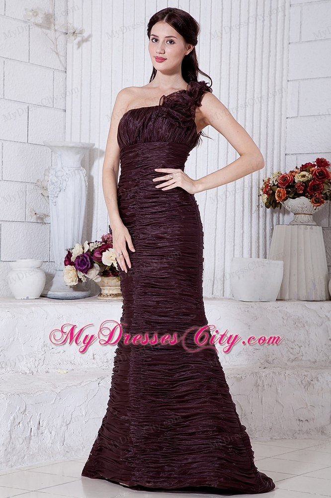 Elegant Mermaid One Shoulder Burgundy Prom Dress for Women