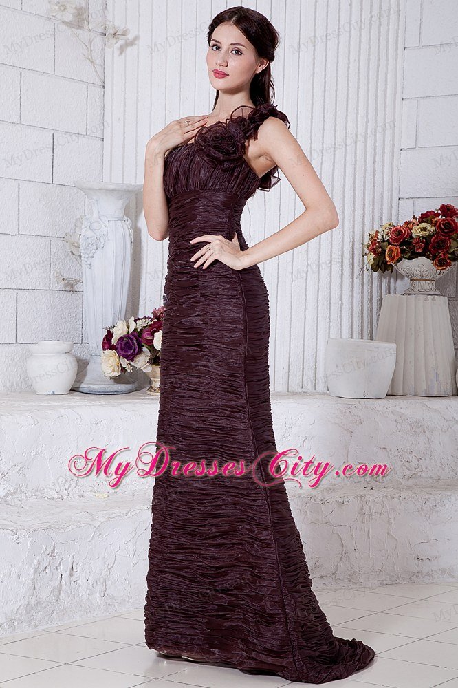 Elegant Mermaid One Shoulder Burgundy Prom Dress for Women