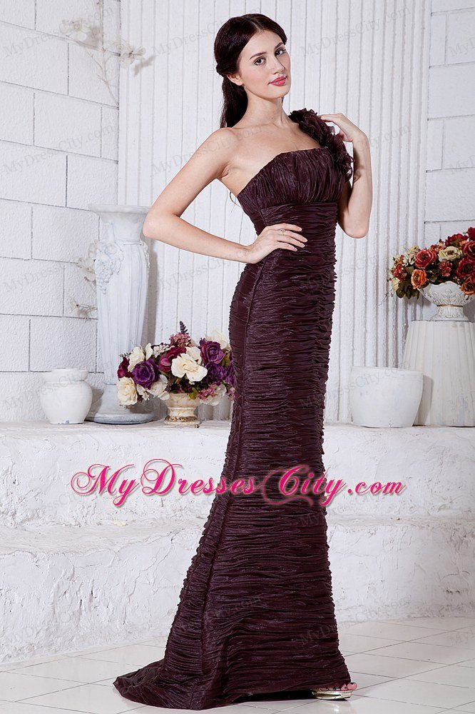 Elegant Mermaid One Shoulder Burgundy Prom Dress for Women