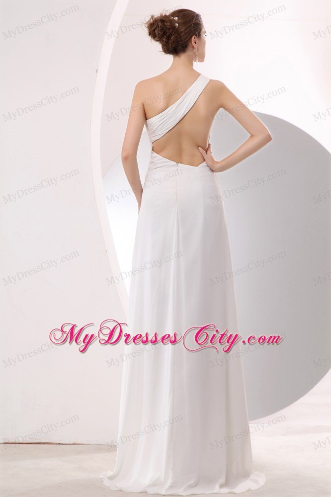 High Slits Single Shoulder Chiffon Zipper Back 2013 Ivory Prom Dress