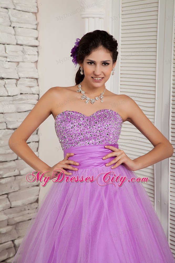 Sweetheart Lavender A-line 2013 Beaded Prom Dress