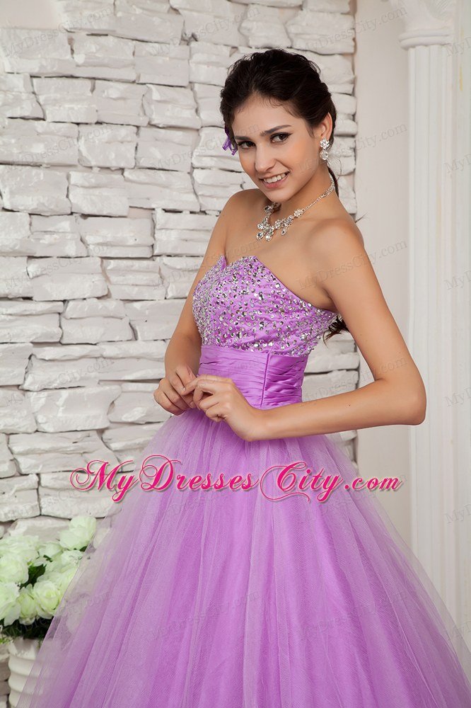 Sweetheart Lavender A-line 2013 Beaded Prom Dress