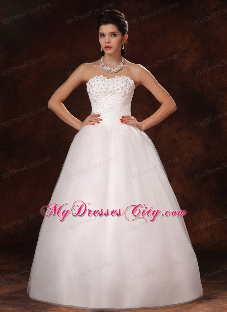 Beaded A-Line Sweetheart Organza New Style 2013 Wedding Gown