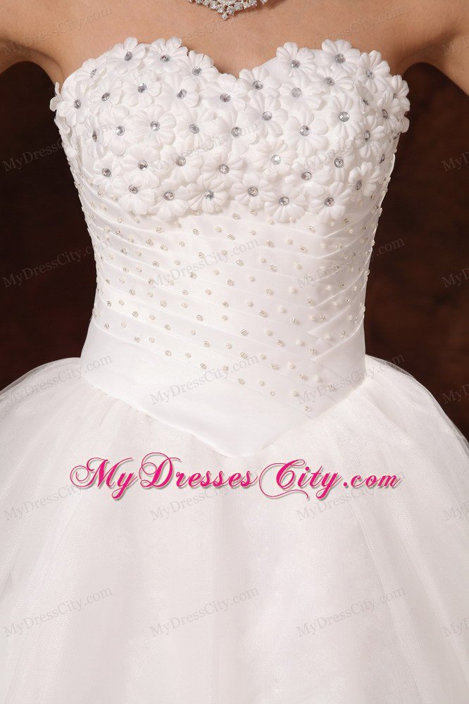 Beaded A-Line Sweetheart Organza New Style 2013 Wedding Gown