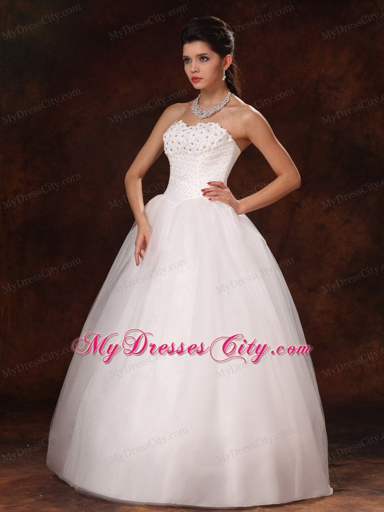 Beaded A-Line Sweetheart Organza New Style 2013 Wedding Gown