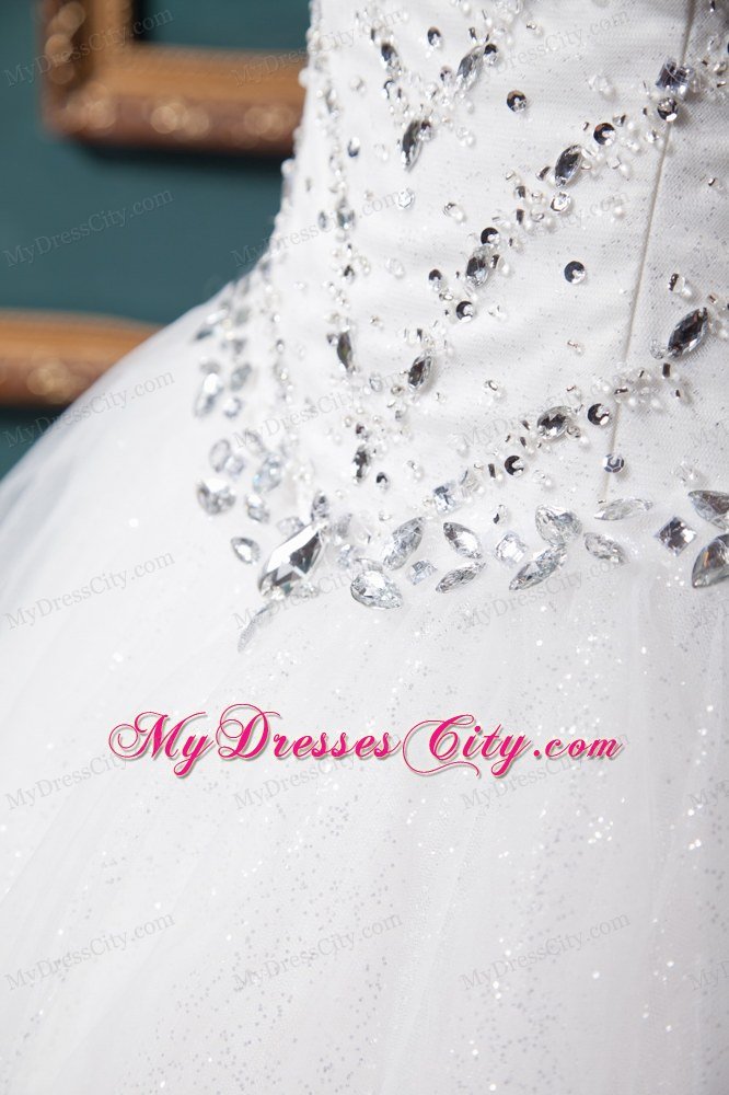 Strapless Beading Bodice Ball Gown Floor-length Wedding Dress