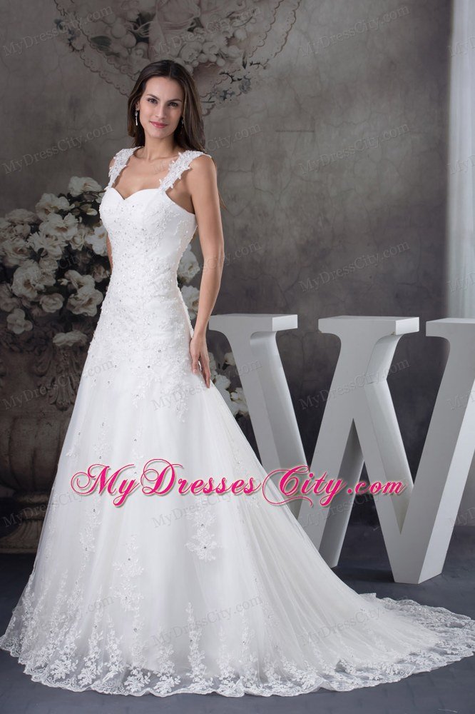 Lace Brush Train Sweetheart Straps 2013 Plus Size Bridal Gowns