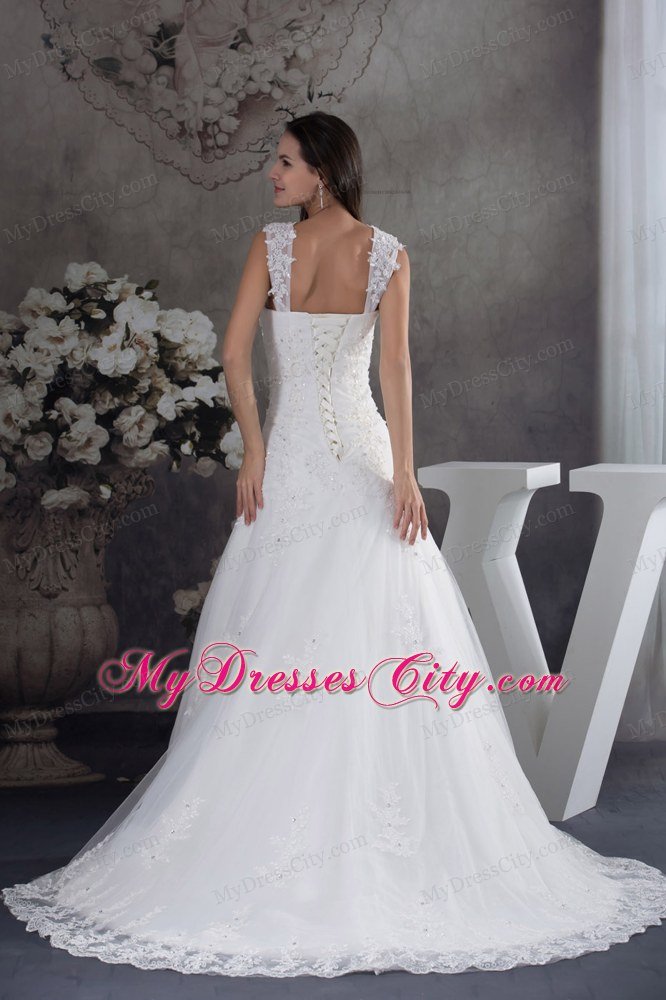 Lace Brush Train Sweetheart Straps 2013 Plus Size Bridal Gowns