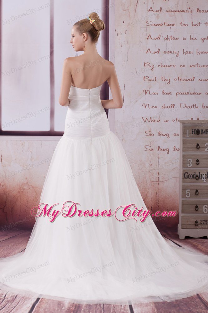 Mermaid Sweetheart Court Train Ruffled Layers Wedding Dress