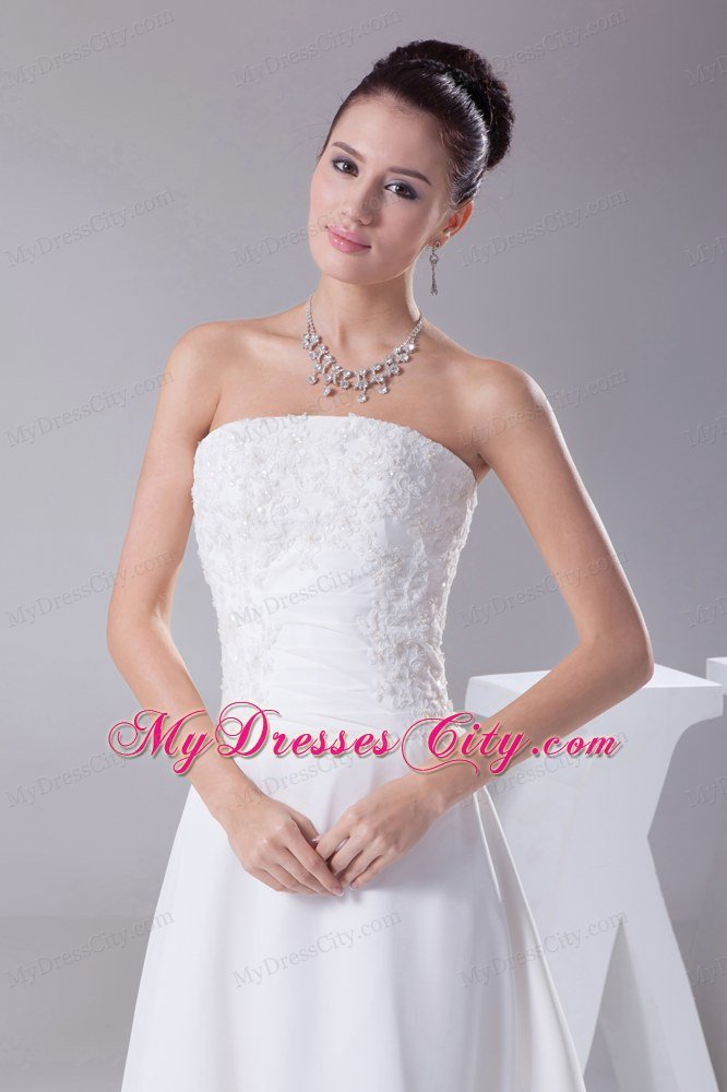 Affordable A-line Strapless Lace Garden 2013 Wedding Dress