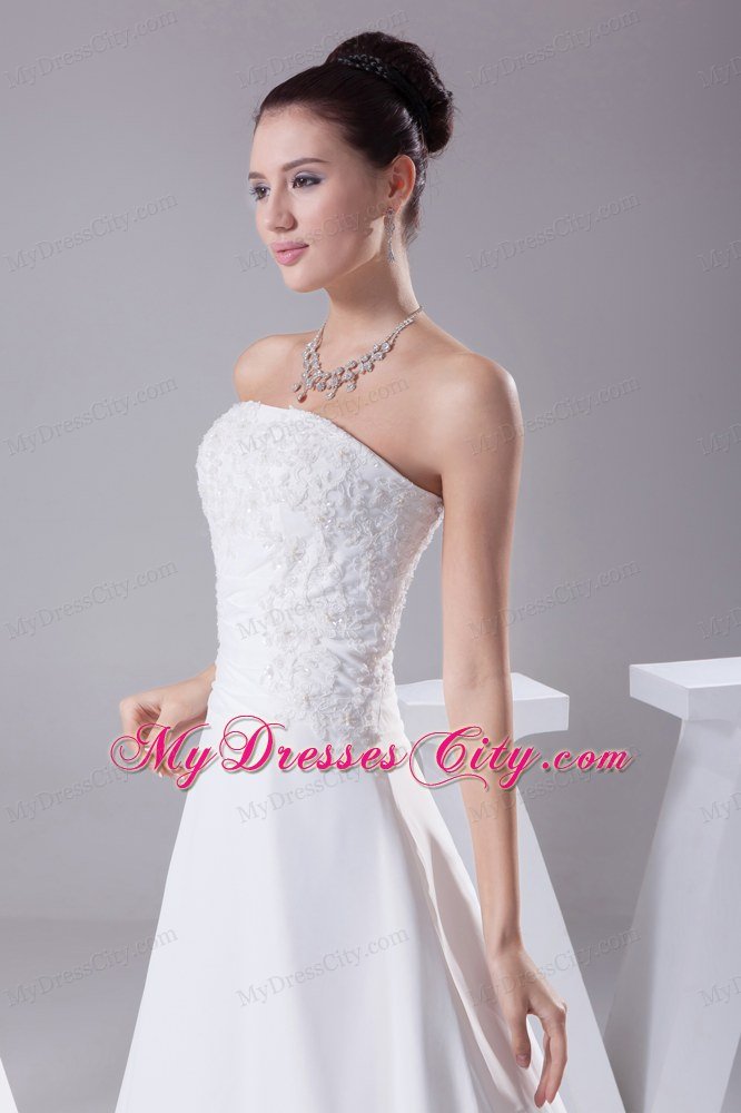 Affordable A-line Strapless Lace Garden 2013 Wedding Dress