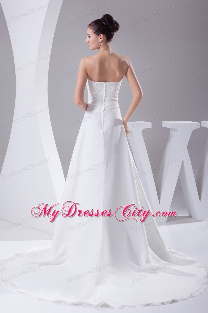 Affordable A-line Strapless Lace Garden 2013 Wedding Dress