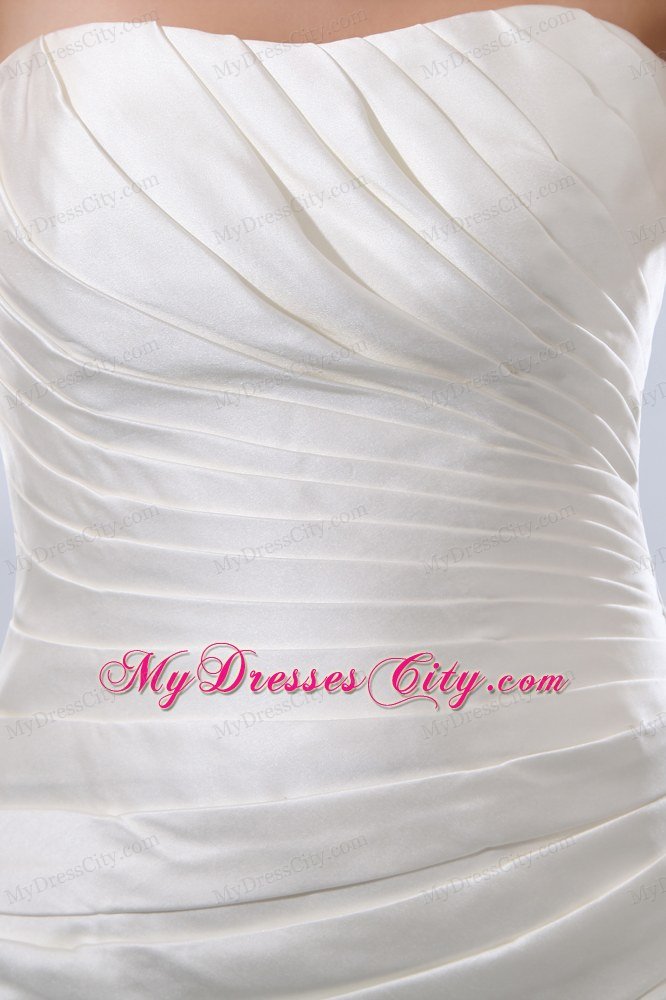 Cheap A-line Strapless Church 2013 Wedding Dress with Pick-ups