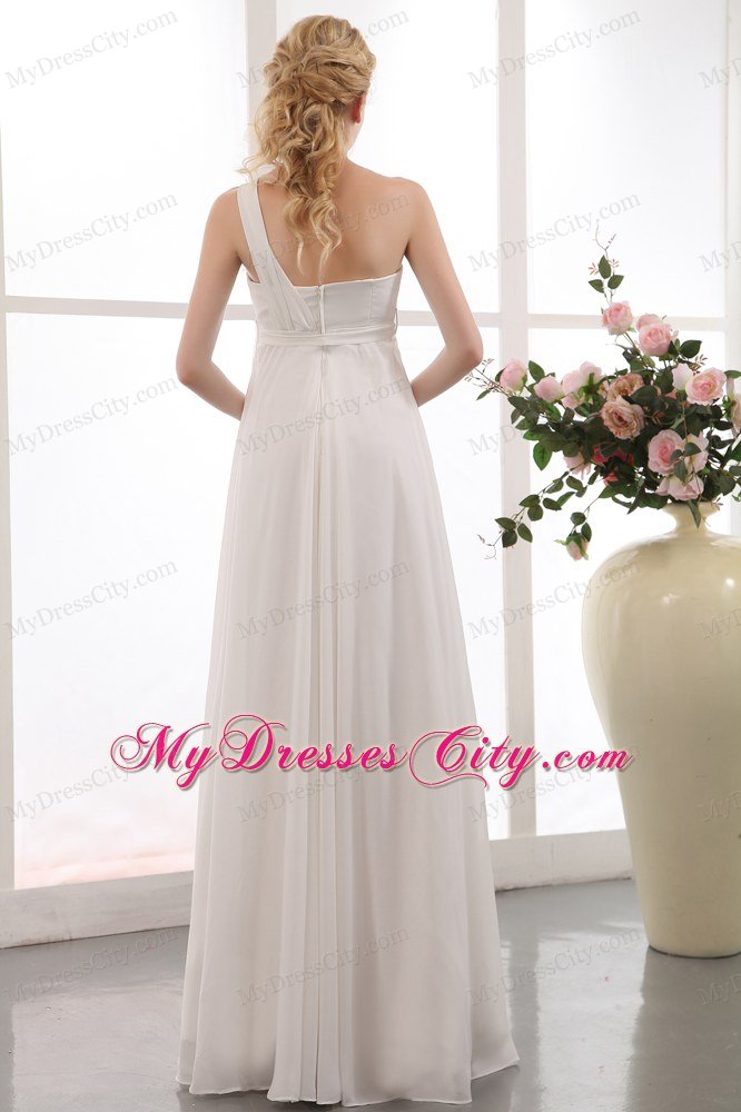 Simple Empire Single Shoulder Sash Maternity 2013 Wedding Dress