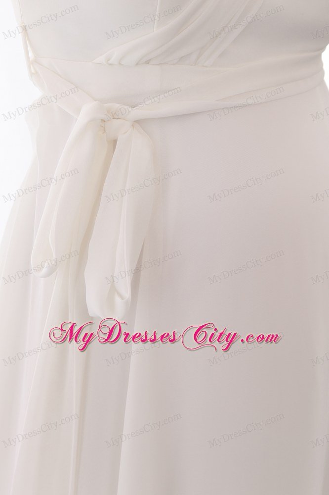 Simple Empire Single Shoulder Sash Maternity 2013 Wedding Dress